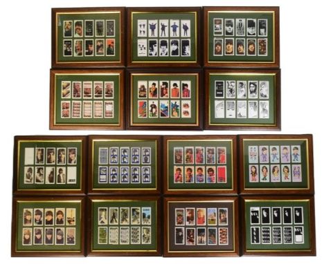 The Beatles - Warus - a large collection of framed sets of Beatles trading cards by Warus. Each framed set featuring a differ