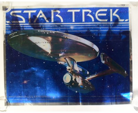 Star Trek The Motion Picture (Paramount, 1979) - promotional poster on foil mylar depicting The Enterprise. Production detail