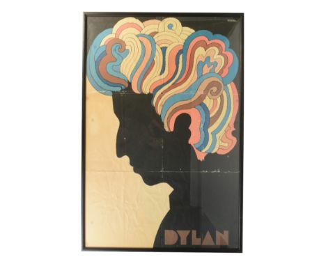 Milton Glaser (1929 - 2020) - A 20th century 1966 Bob Dylan musical advertising poster print in colour depicting the side pro