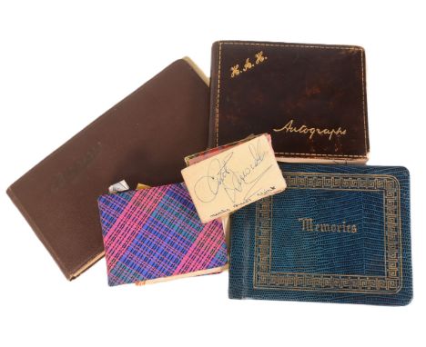 Autographs - a collection of x5 assorted autograph albums c1940s to 1960s containing various signatures of actors, singers an