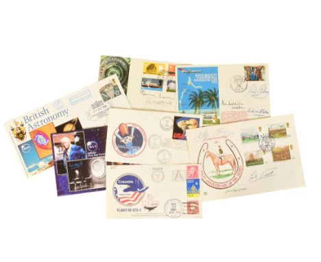 Space / Astronomy / Flight / Sport - a collection of x6 signed / flown FDCs, comprising: British Astronomy FDC signed by Patr