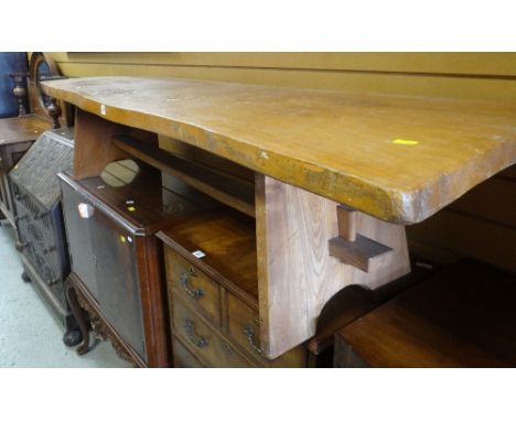 VINTAGE LIGHT OAK BENCH / COFFEE TABLE, 185cms long