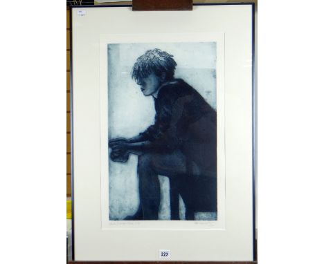 PETE KOSOWICZ limited edition (11/25) engraving - seated portrait, entitled to margin 'Charlie', signed, 56 x 36cms