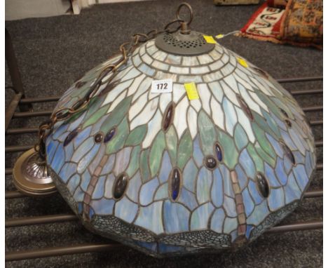 LARGE TIFFANY-STYLE CEILING LIGHT