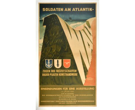 Original vintage Second World War poster for the exhibition in support of the Nazi troops defending the Atlantic Wall. Soldat