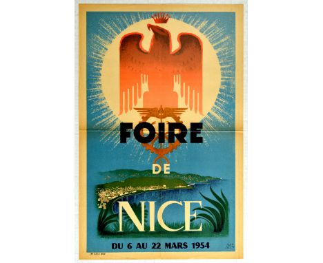 Original vintage advertising poster for Foire de Nice / Nice Fair - a regional and commercial event that takes place every ye