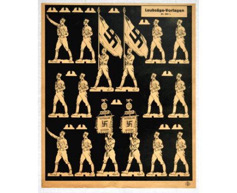 Original vintage Nazi National Socialist German Workers' Party (NSDAP) cut-out toy soldiers - Laubsäge Vorlagen Nr. 382 K - f