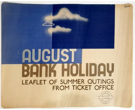 Original vintage advertising poster issued by Transport for London. Fantastic modernist deign by Richard Beck August Bank Hol