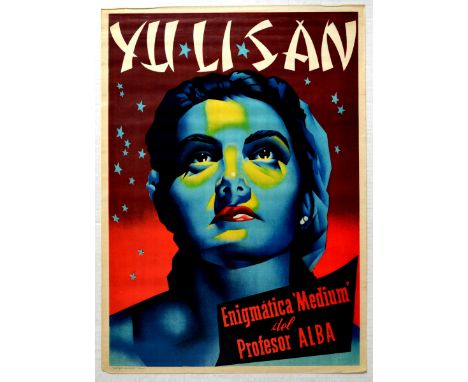 Original vintage advertising poster for Yu Li San - Enigmatica Medium del Profesor Alba / Professor Alba's Enigmatic Medium, 