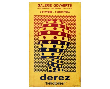 Original vintage advertising poster for Alain Derez’s ‘Heliotoiles’ exhibition at the Galerie Govaerts - Brussels. The eye ca