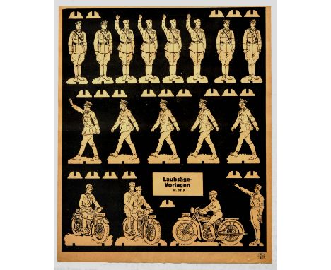 Original vintage Nazi National Socialist German Workers' Party (NSDAP) cut-out toy soldiers - Laubsäge Vorlagen Nr. 381 K - f