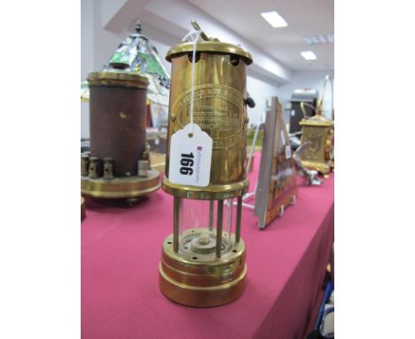 A British Coal Mining Company Wales UK, brass miners lamp.