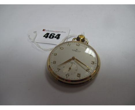 Eurastyle; A Vintage Gold Plated Cased Openface Pocketwatch, the signed dial with Arabic numerals and seconds subsidiary dial