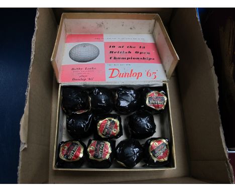 Golf Dunlop Sixty Five, eleven various golf balls in original wrappers and box.