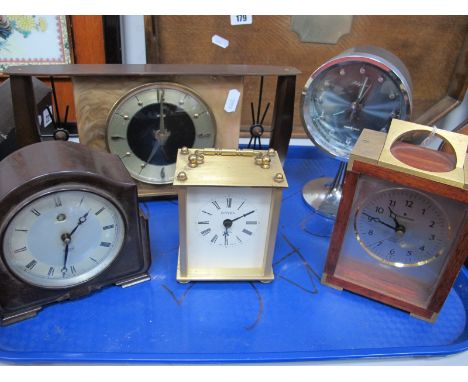 Smith Sectric Bakelite Cased Art Deco Clock, Metamec retro mantel clock, "Rhyhm" vintage pedestal clock, Junghans astra quart