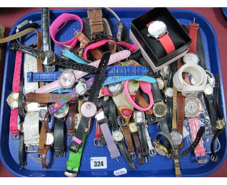 A Quantity of Ladies Wristwatches, including Citron,Solo, Pia, Lorus, Timex etc:- One Tray
