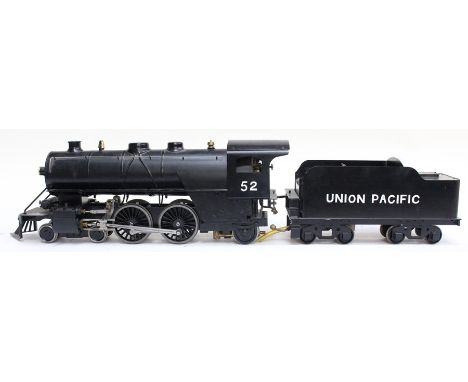 Locomotive: A possibly SE Scale, 45mm, 4-4-2, Locomotive and Tender, Union Pacific, No. 52, finished in black livery. Well-en