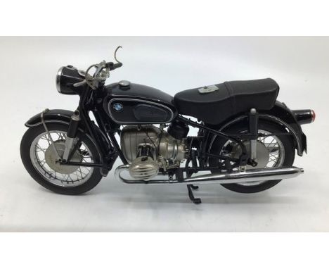 Franklin Mint: A boxed BMW Motorcycle R-50 by Franklin Mint. Boxed but no paperwork. One mirror detached but present. Display
