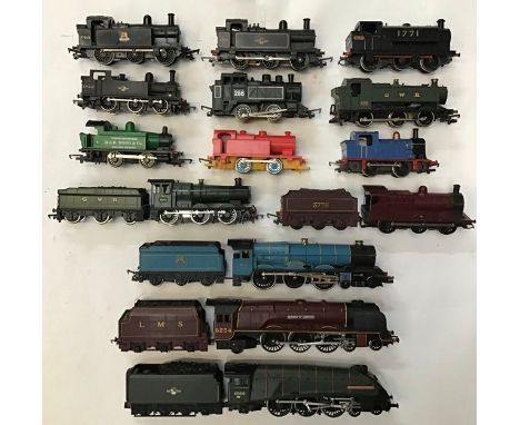 Railway: A collection of assorted unboxed OO gauge Locomotives and Tank Engine to include Lima King Charles ll, Hornby Duches