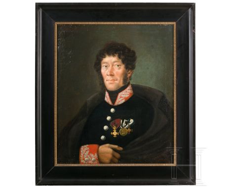   Portrait eines Beamten im höheren Dienst   Öl auf Leinwand, 1. Hälfte des 19. Jhdts. Schönes Portrait des Beamten, in Unifo