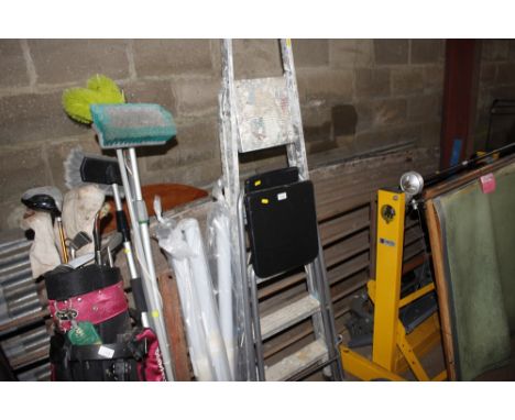 A quantity of roller blinds; aluminium step ladder and a high chair
