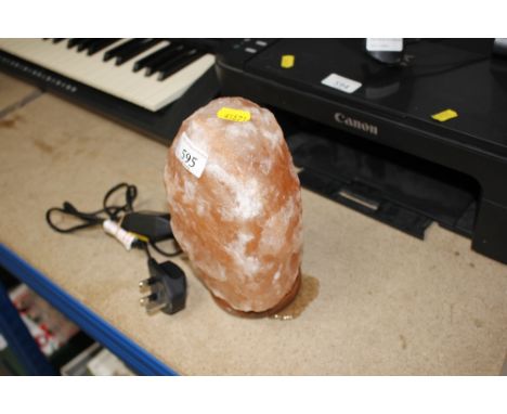 A salt rock lamp