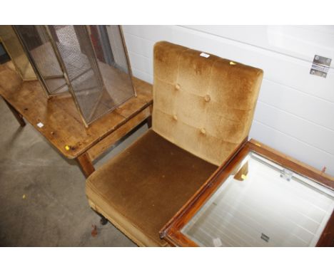 A button back Dralon upholstered nursing chair