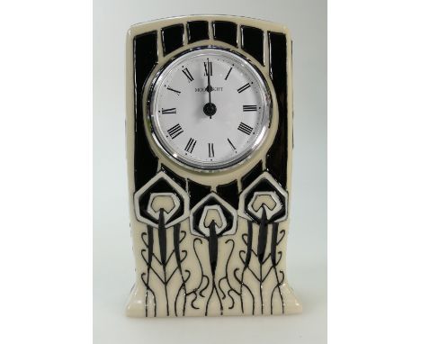 Moorcroft Peacock Parade bluw/ white clock. Shape CL1, 1st in quality