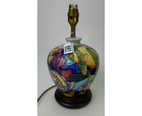 Moorcroft table lamp - Actual ceramic size 19cm x 16cm wide, excluding base &amp; fitting.