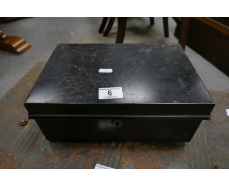 Vintage metal box with key 
