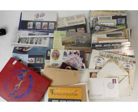 Laqrge quantity of mint presentation packs from 1970's &amp; '80's, together with First Day Covers and other stamps.