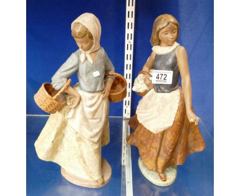 Two Large Lladro Nao Gris Figures(2)