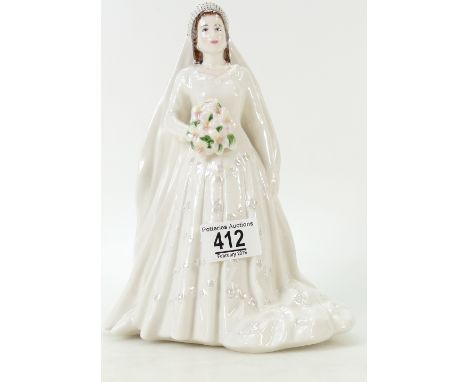 Royal Worcester figure Her Majesty Queen Elizabeth II. HRH The Duke of  Edinburgh Diamond wedding Anniversary