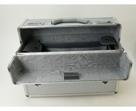 Heavy duty large aluminium camera type protective case, locking code number supplied.