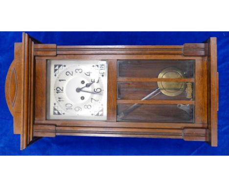 Mahogany cased Art Deco wall clock