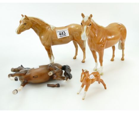 Beswick Palomino Foal 997, Arab Bahram 1771(nip to ear), Stallion 1772 &amp; damaged brown Prancing Arab(4)