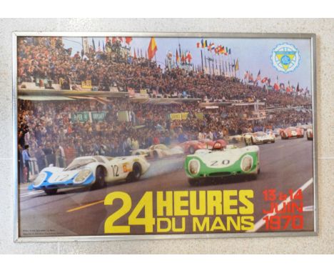 A 1970's Original Advertising Poster, 24 Heures du Mans, 13th and 14th Juin 1970, issued by the Automobile Club, 41.5cm by 61