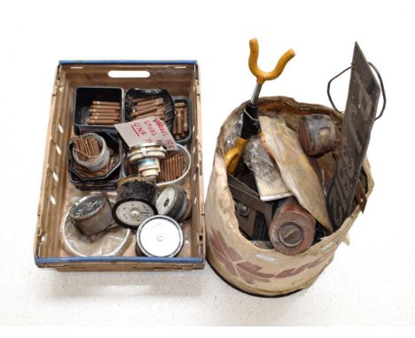 A Quantity of Automobilia and Spares, to include two revolution counters, an ammeter, a voltage meter, a speedometer, one chr