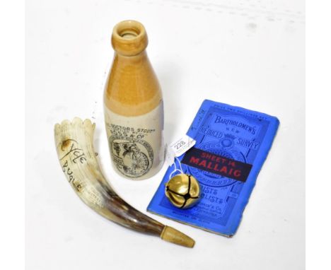 Veteran Cycling Memorabilia, to include a stoneware beer bottle The Doctor's Stout bottled by Ross &amp; Co, decorated with a