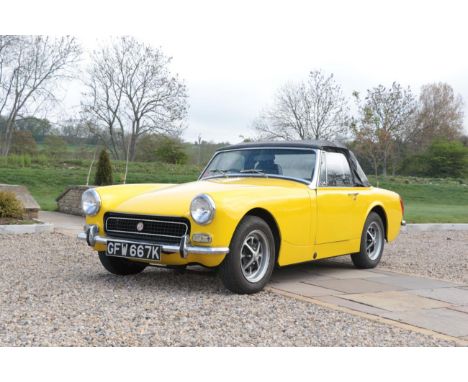MG Midget Registration Number: GFW 667K Mileage: TBC First Registered: 23-06-1972 Engine Size: 1275cc Colour: Yellow Engine N