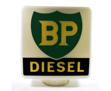 A BP Diesel Glass Fuel Pump Globe, the base stamped Hailware British Made, the neck stamped Property of Shell-Mex and BP Ltd 