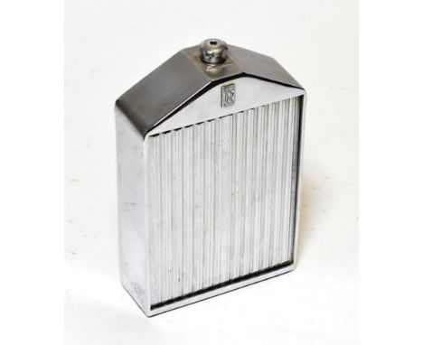 Rolls-Royce Interest: A Chrome Drinks Flask as a Radiator Grille, with metal screw cap surmounted by a plastic Spirit of Ecst