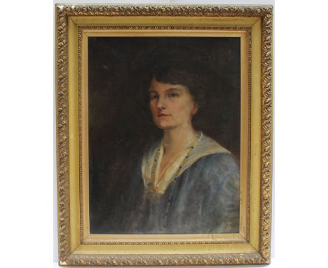 M I L VandiliusHead and shoulders portrait of a ladyOil on canvasSigned and dated 191855 x 42cm