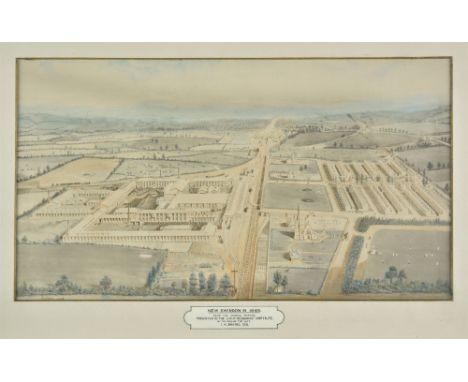 * Swindon. New Swindon in 1849. From the original painting presented to the G. W. R. Mechanics Institute. By the sons of the 