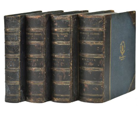 Laplace (Pierre Simon). Mecanique Celeste. Translated, with a Commentary by Nathaniel Bowditch, 1st edition in English, 4 vol