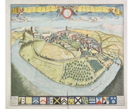 * Ludlow. Smith (Joseph), The South West Prospect of Ludlow Town and Castle..., circa 1720, hand coloured engraved view, cent