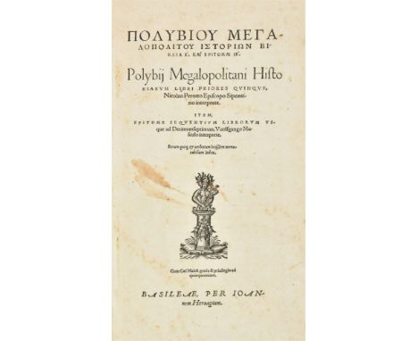 Polybius. Polybij Megalopolitani historiarum libri priores quinque, Nicolao Perotto Episcopo Sipontino interprete. Item, epit