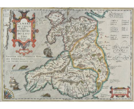 * Wales. Mercator (Gerard & Lhuyd Humphrey), Cambriae typus auctore Humfredo Lhuydo Denbigiense Cambrobritanno, [1607 - 1633]