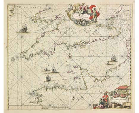 English Channel. De Wit (Frederick), Canalis inter Angliae et Galliae Littora / Pascaert van't Canaal tusschen Engeland en Vr