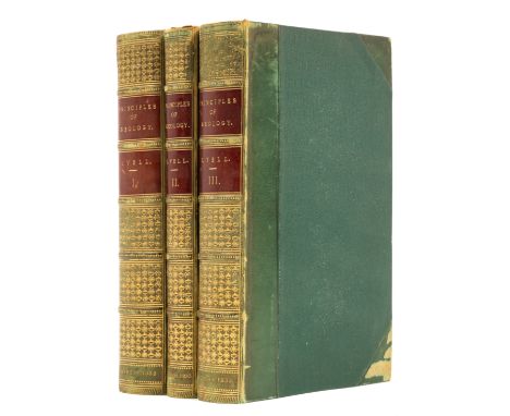 Lyell (Charles) Principles of Geology, 3 vol., mixed set, vol.1 and 2 second edition, vol.3 first edition, 2nd edition of vol